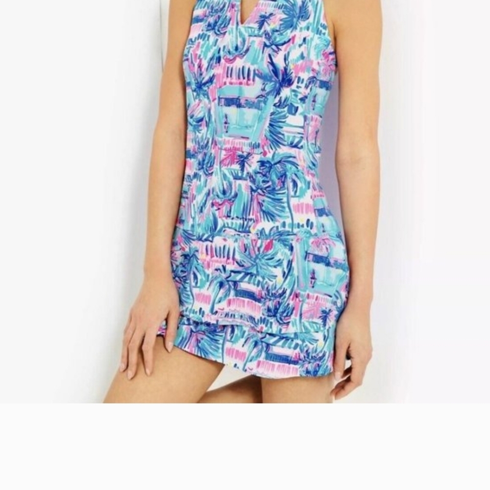 Lilly Pulitzer Vibrant Blue and Pink Mini Dress - Picture 2 of 12